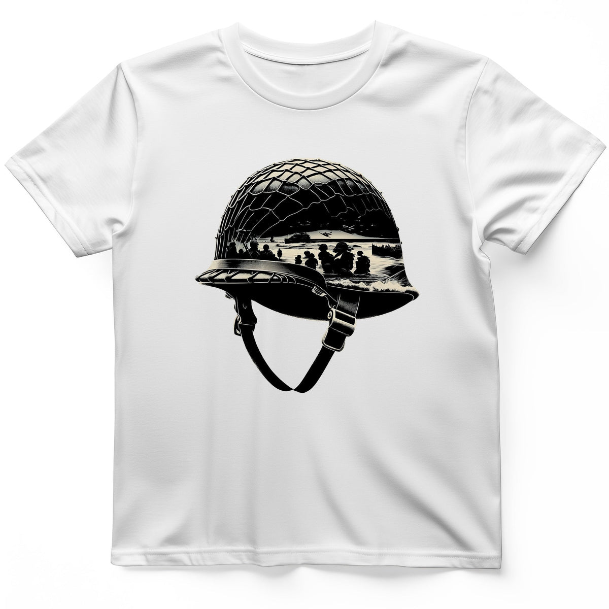 D-Day Helmet T-Shirt - History Graphic Tee - Gift for History Buffs - Unisex