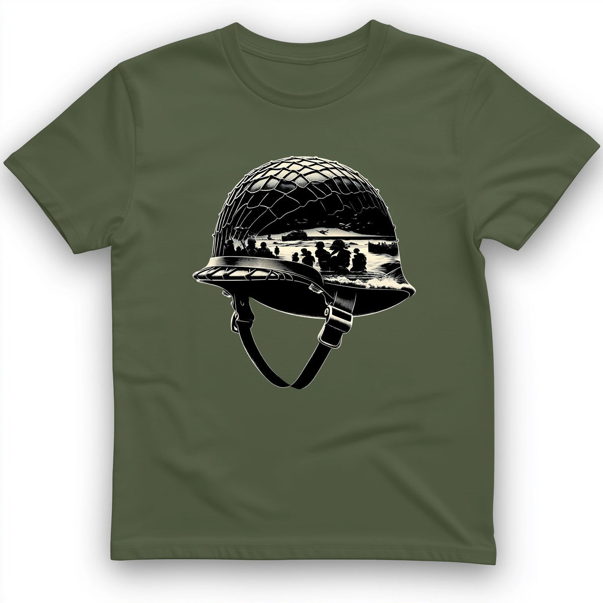 D-Day Helmet T-Shirt - History Graphic Tee - Gift for History Buffs - Unisex