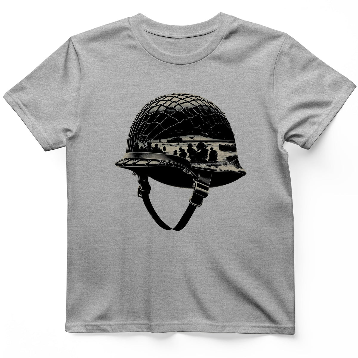 D-Day Helmet T-Shirt - History Graphic Tee - Gift for History Buffs - Unisex