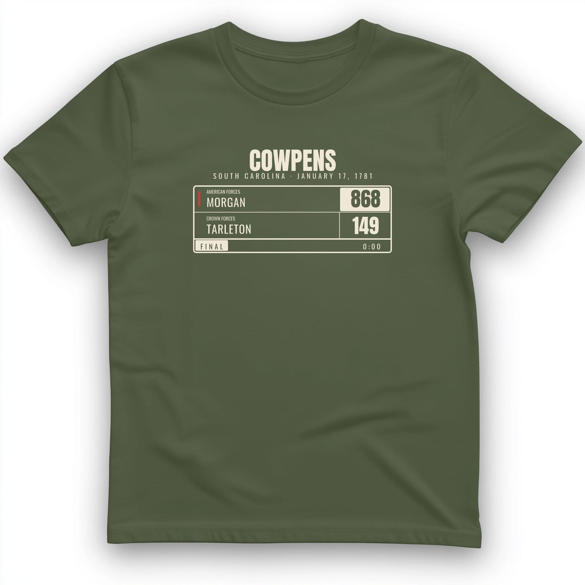 Cowpens Scoreboard T-Shirt - History Graphic Tee - Gift for History Buffs - Unisex