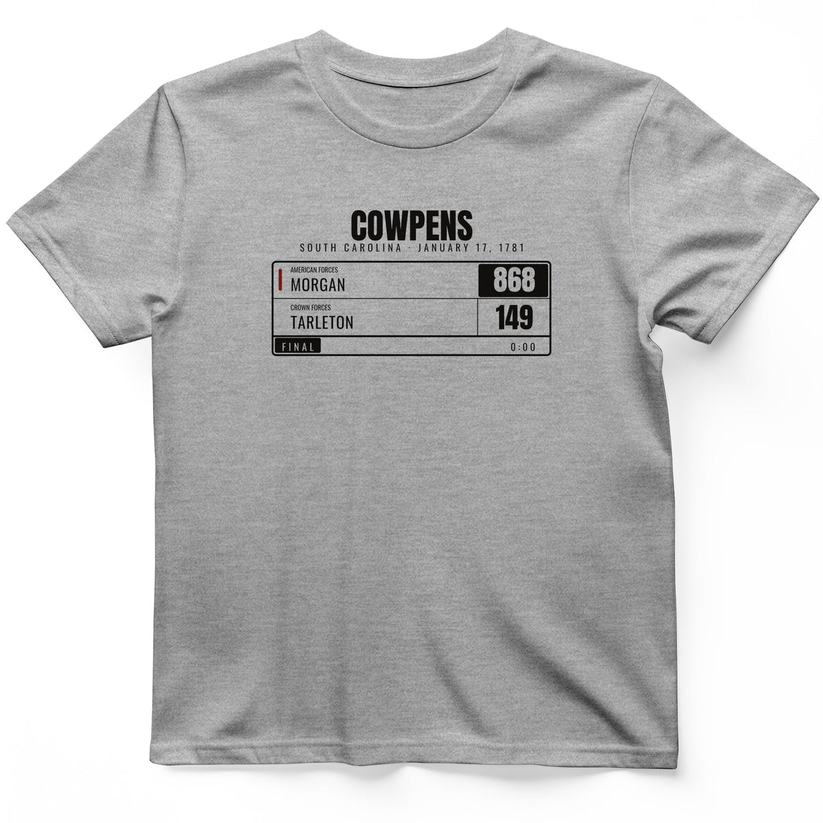 Cowpens Scoreboard T-Shirt - History Graphic Tee - Gift for History Buffs - Unisex