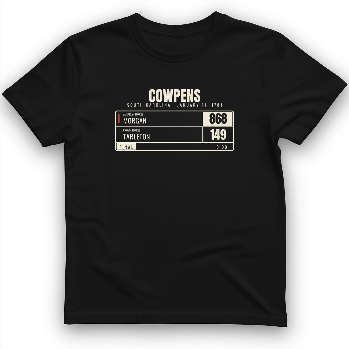Cowpens Scoreboard T-Shirt - History Graphic Tee - Gift for History Buffs - Unisex