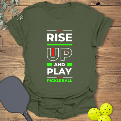 Rise Up & Play Pickleball T-Shirt - Graphic Tee - Gift for Pickleball Players - Unisex
