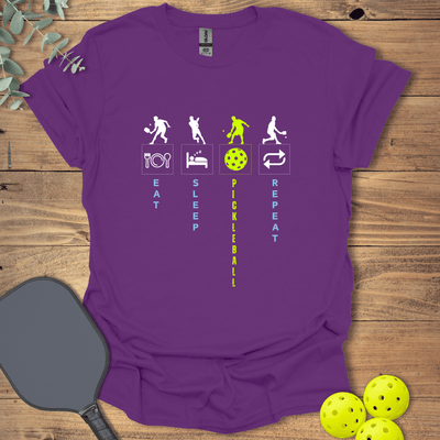 Eat Sleep Pickleball Repeat T-Shirt - Graphic Tee - Gift for Pickleball Players - Unisex
