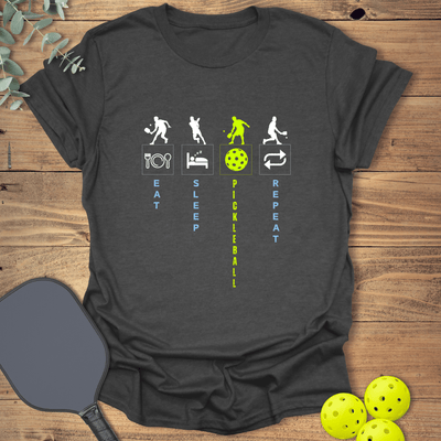 Eat Sleep Pickleball Repeat T-Shirt - Graphic Tee - Gift for Pickleball Players - Unisex
