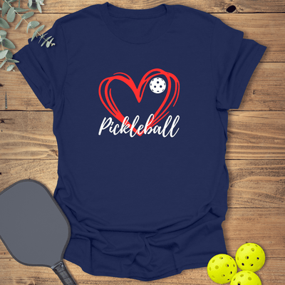 Pickleball Heart T-Shirt - Graphic Tee - Gift for Pickleball Players - Unisex