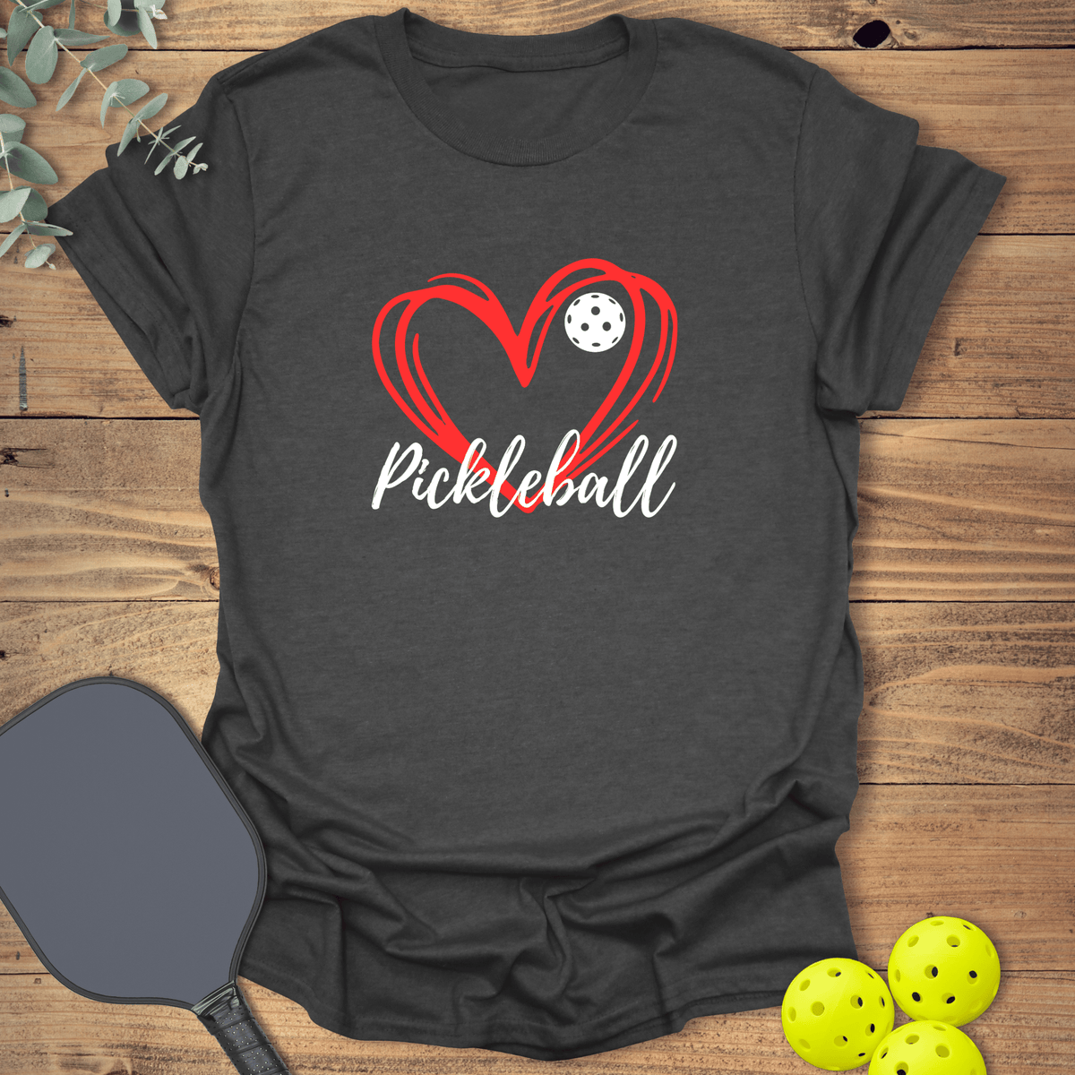 Pickleball Heart T-Shirt - Graphic Tee - Gift for Pickleball Players - Unisex