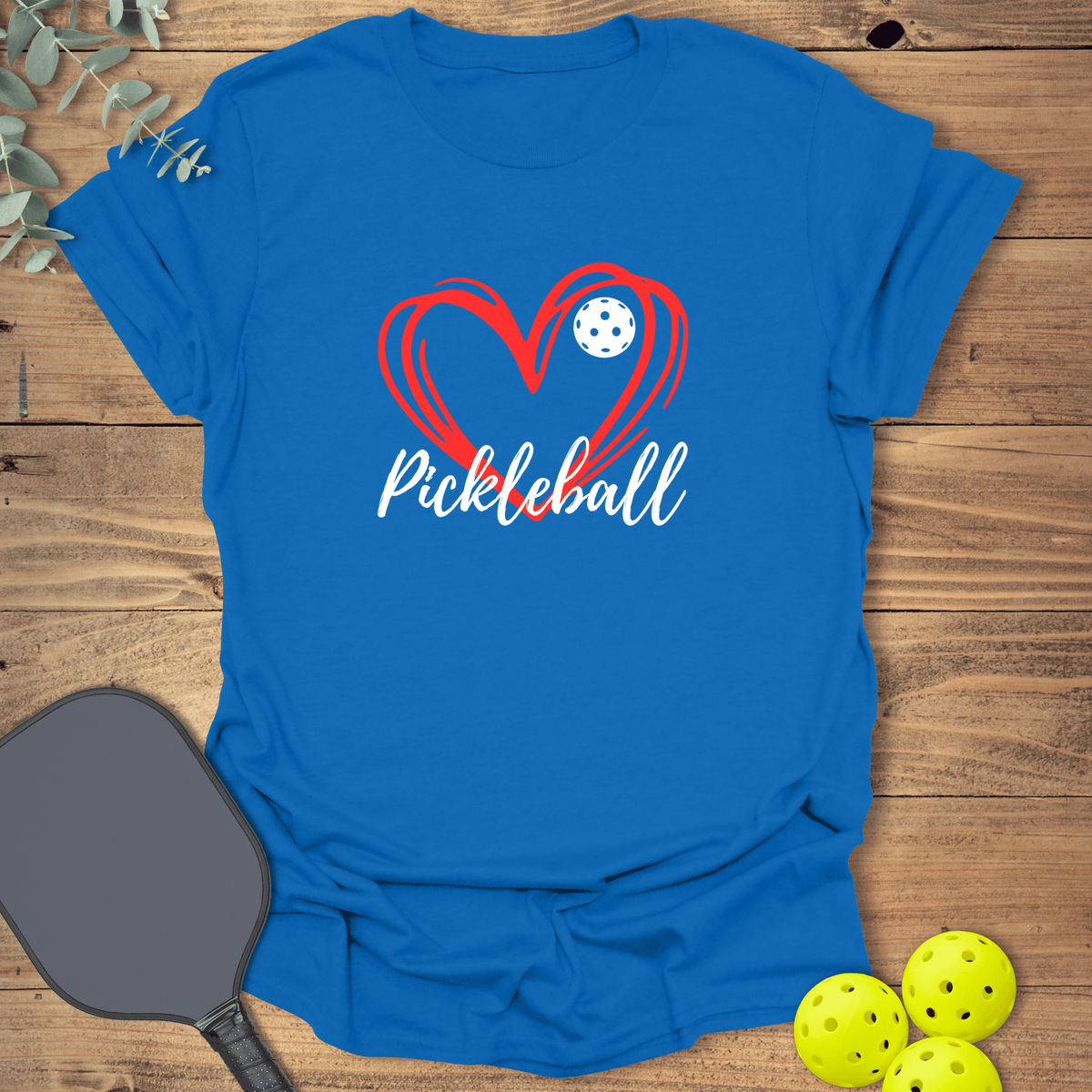 Pickleball Heart T-Shirt - Graphic Tee - Gift for Pickleball Players - Unisex