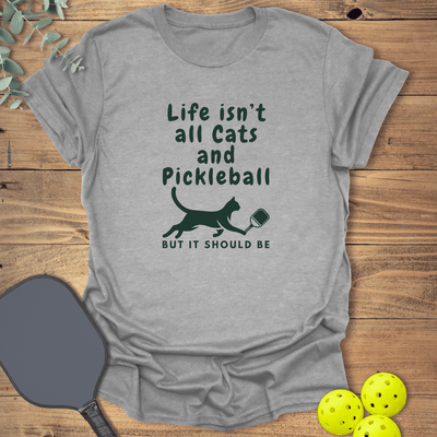 Cats and Pickleball T-Shirt - Graphic Tee - Gift for Pickleball Players - Unisex