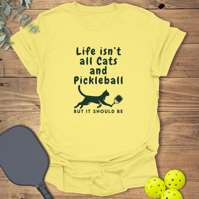 Cats and Pickleball T-Shirt - Graphic Tee - Gift for Pickleball Players - Unisex