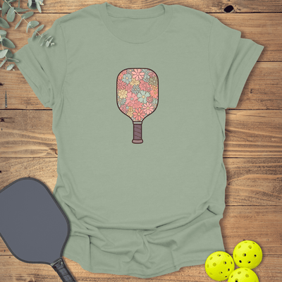 Flower Paddle Pickleball T-Shirt - Graphic Tee - Gift for Pickleball Players - Unisex