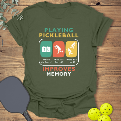 Improves Memory Pickleball T-Shirt - Graphic Tee - Gift for Pickleball Players - Unisex