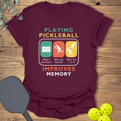 Improves Memory Pickleball T-Shirt - Graphic Tee - Gift for Pickleball Players - Unisex
