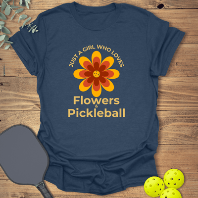 Flowers & Pickleball T-Shirt - Graphic Tee - Gift for Pickleball Players - Unisex