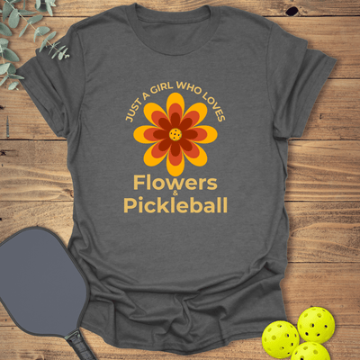 Flowers & Pickleball T-Shirt - Graphic Tee - Gift for Pickleball Players - Unisex