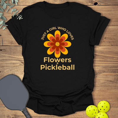 Flowers & Pickleball T-Shirt - Graphic Tee - Gift for Pickleball Players - Unisex
