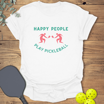 Happy People Pickleball T-Shirt - Graphic Tee - Gift for Pickleball Players - Unisex