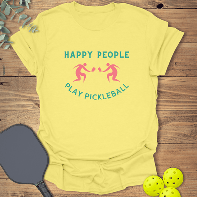 Happy People Pickleball T-Shirt - Graphic Tee - Gift for Pickleball Players - Unisex
