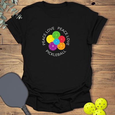 Peace Love Pickleball T-Shirt - Graphic Tee - Gift for Pickleball Players - Unisex