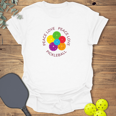 Peace Love Pickleball T-Shirt - Graphic Tee - Gift for Pickleball Players - Unisex