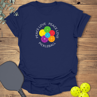 Peace Love Pickleball T-Shirt - Graphic Tee - Gift for Pickleball Players - Unisex