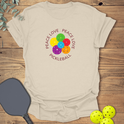 Peace Love Pickleball T-Shirt - Graphic Tee - Gift for Pickleball Players - Unisex