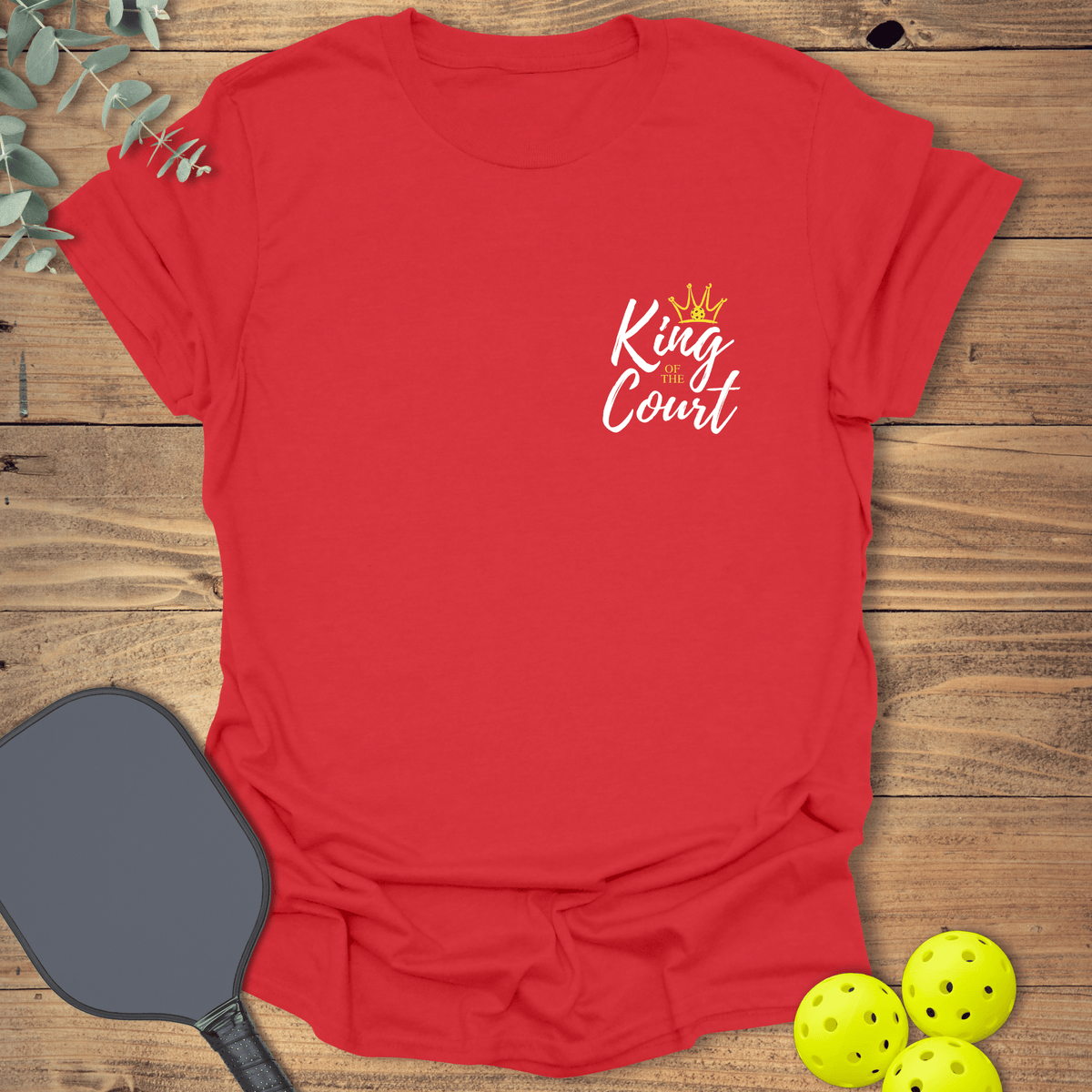 King of the Court Pocket T-Shirt - Pickleball Graphic Tee - Gift for Pickleball Players - Unisex