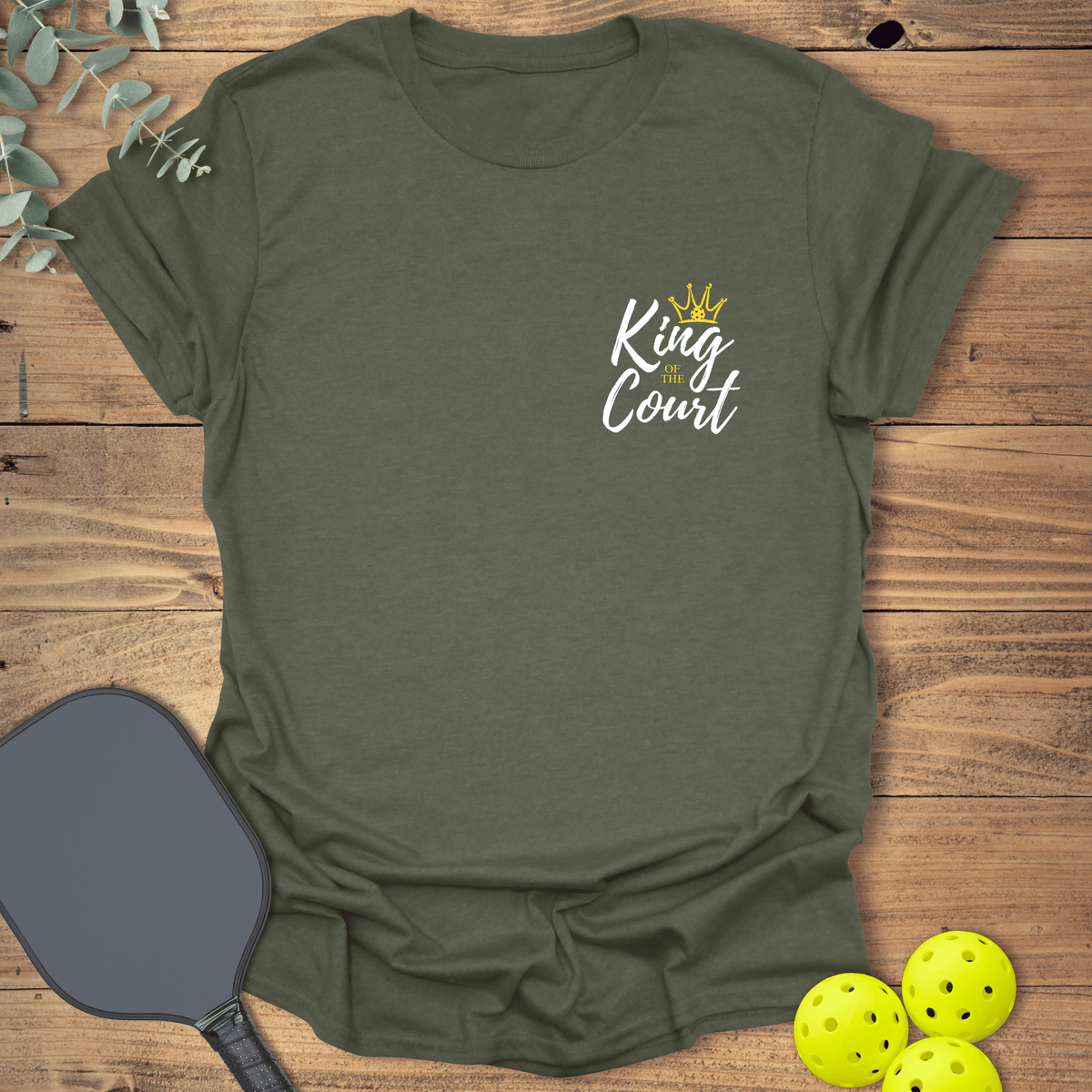 King of the Court Pocket T-Shirt - Pickleball Graphic Tee - Gift for Pickleball Players - Unisex