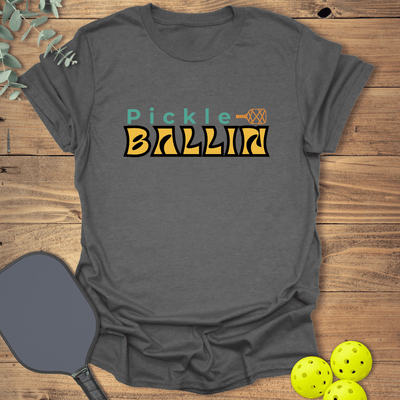 Pickle Ballin Pickleball T-Shirt - Graphic Tee - Gift for Pickleball Players - Unisex