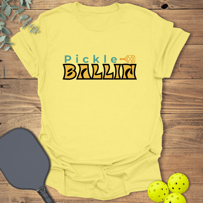 Pickle Ballin Pickleball T-Shirt - Graphic Tee - Gift for Pickleball Players - Unisex