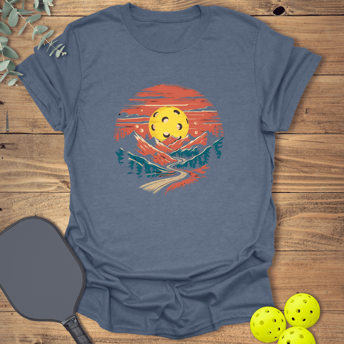 Mountains Pickleball T-Shirt - Graphic Tee - Gift for Pickleball Players - Unisex
