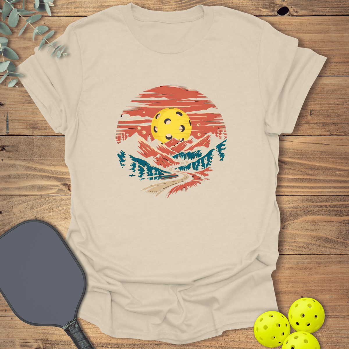 Mountains Pickleball T-Shirt - Graphic Tee - Gift for Pickleball Players - Unisex