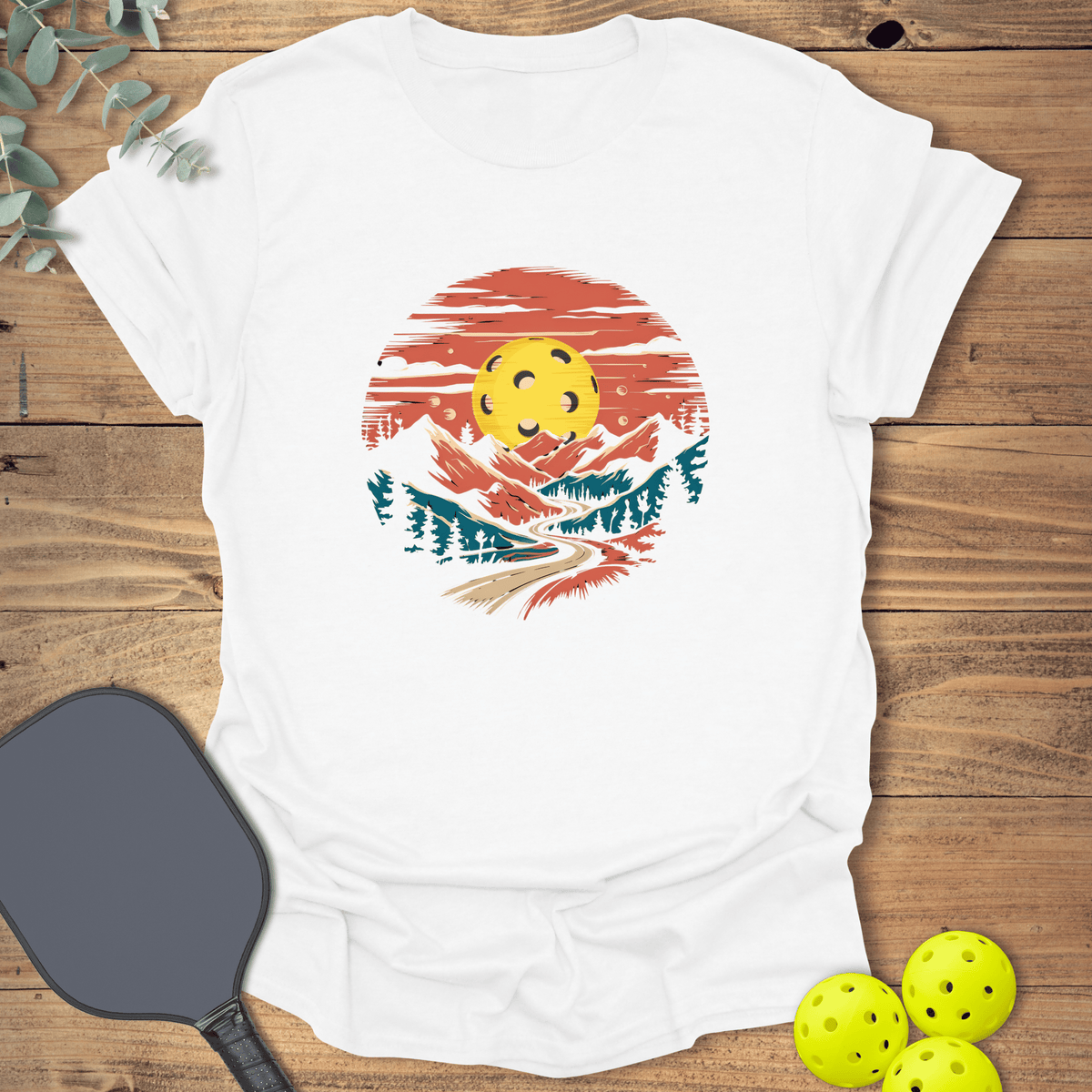 Mountains Pickleball T-Shirt - Graphic Tee - Gift for Pickleball Players - Unisex