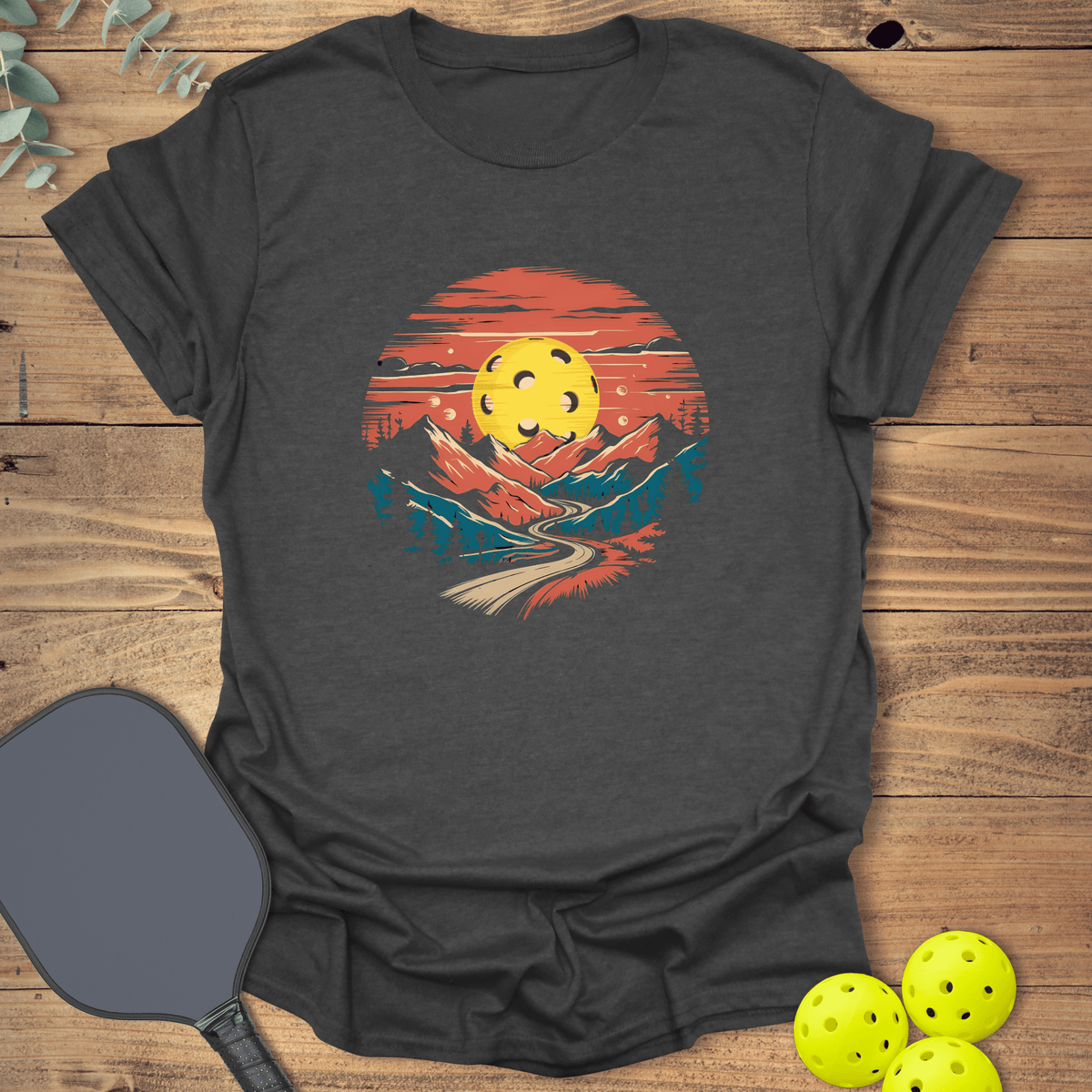 Mountains Pickleball T-Shirt - Graphic Tee - Gift for Pickleball Players - Unisex