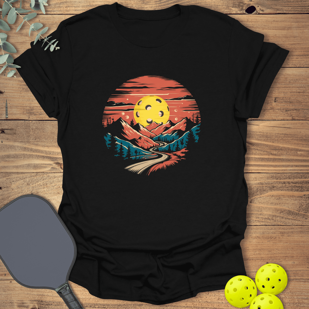 Mountains Pickleball T-Shirt - Graphic Tee - Gift for Pickleball Players - Unisex