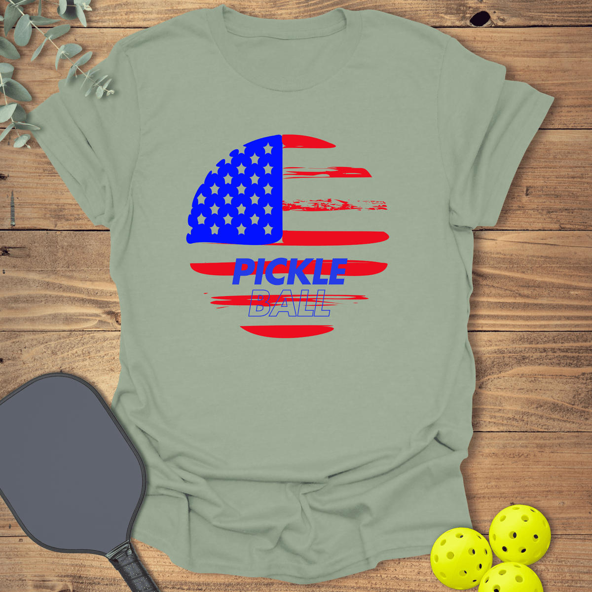 American Flag Pickleball T-Shirt - Graphic Tee - Gift for Pickleball Players - Unisex