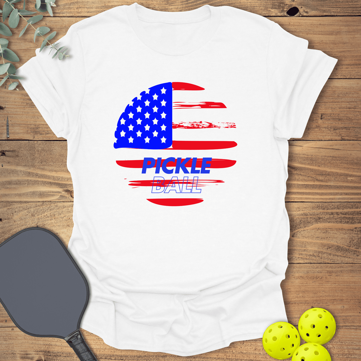 American Flag Pickleball T-Shirt - Graphic Tee - Gift for Pickleball Players - Unisex