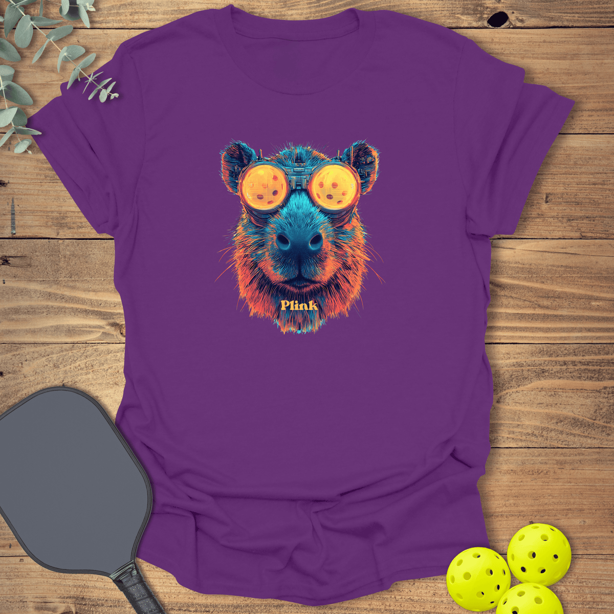 Capybara Plink T-Shirt - Pickleball Graphic Tee - Gift for Pickleball Players - Unisex
