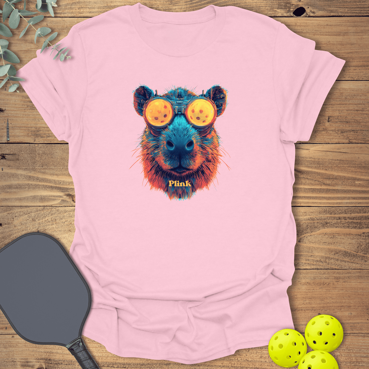 Capybara Plink T-Shirt - Pickleball Graphic Tee - Gift for Pickleball Players - Unisex