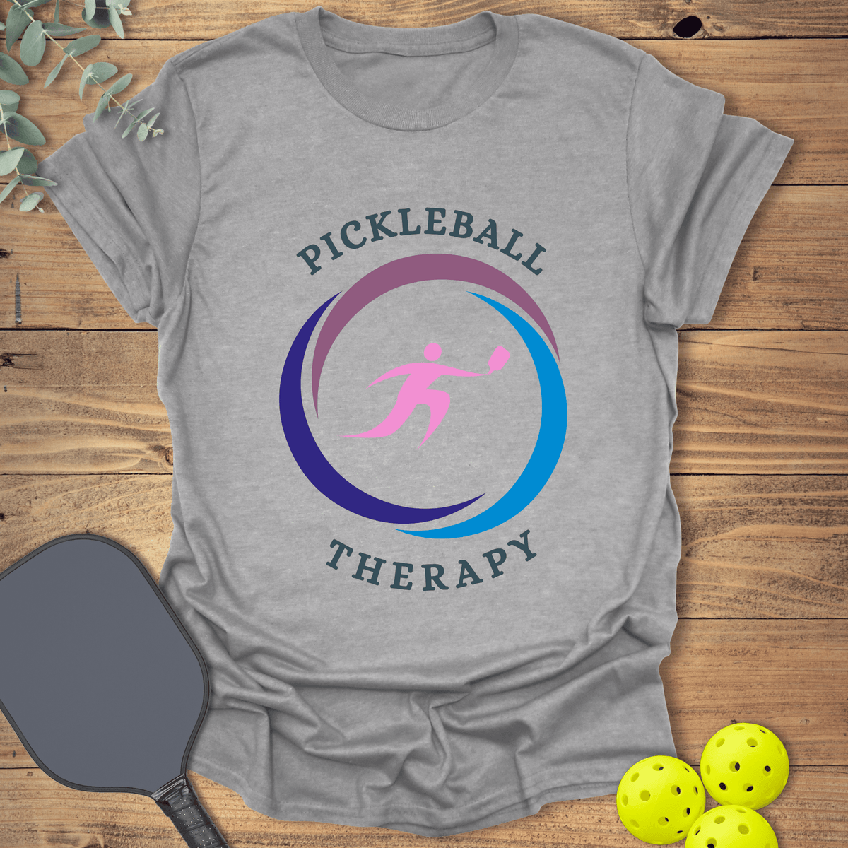 Pickleball Therapy T-Shirt - Graphic Tee - Gift for Pickleball Players - Unisex