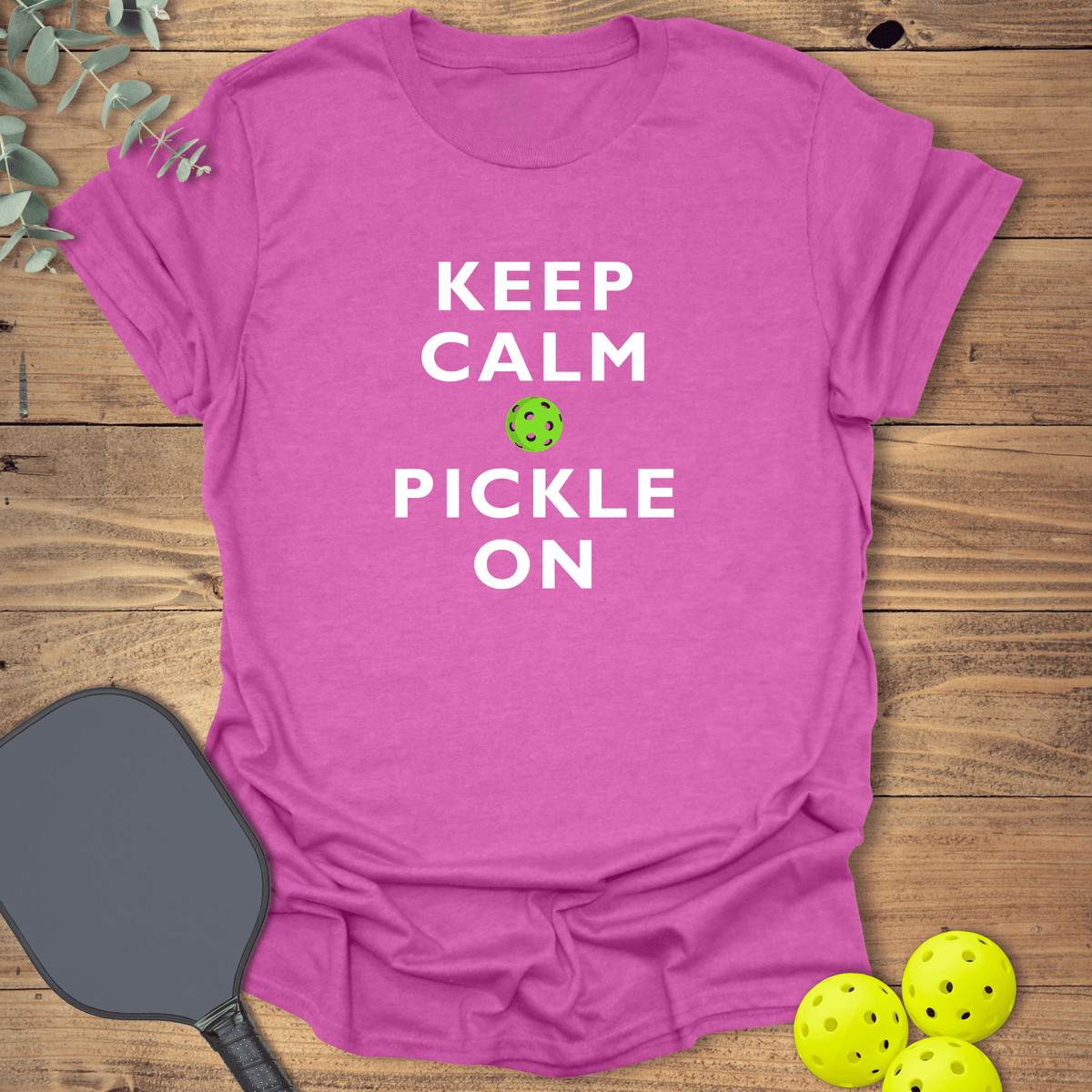 Keep Calm & Pickle On T-Shirt - Pickleball Graphic Tee - Gift for Pickleball Players - Unisex