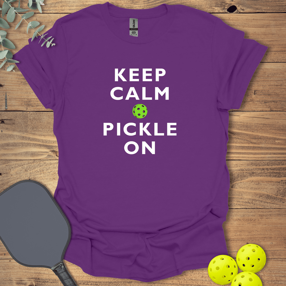 Keep Calm & Pickle On T-Shirt - Pickleball Graphic Tee - Gift for Pickleball Players - Unisex