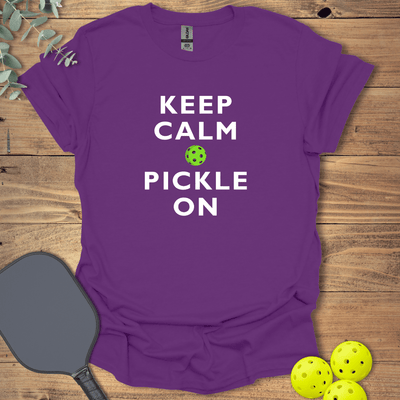 Keep Calm & Pickle On T-Shirt - Pickleball Graphic Tee - Gift for Pickleball Players - Unisex