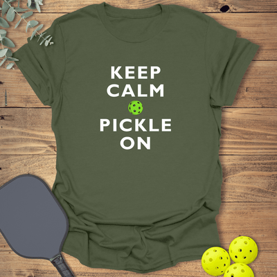 Keep Calm & Pickle On T-Shirt - Pickleball Graphic Tee - Gift for Pickleball Players - Unisex
