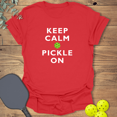 Keep Calm & Pickle On T-Shirt - Pickleball Graphic Tee - Gift for Pickleball Players - Unisex