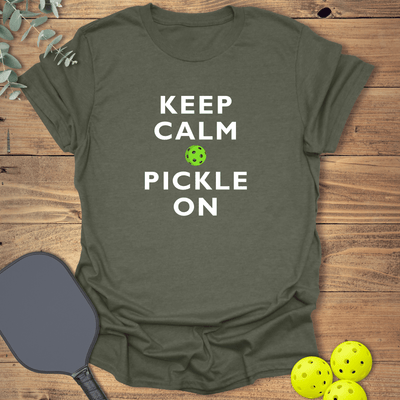 Keep Calm & Pickle On T-Shirt - Pickleball Graphic Tee - Gift for Pickleball Players - Unisex