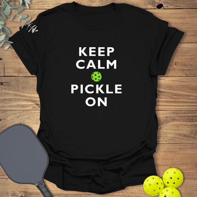 Keep Calm & Pickle On T-Shirt - Pickleball Graphic Tee - Gift for Pickleball Players - Unisex