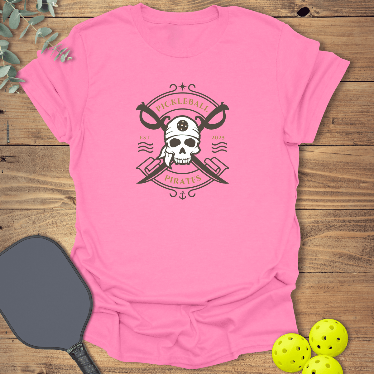 Pickleball Pirates T-Shirt - Graphic Tee - Gift for Pickleball Players - Unisex