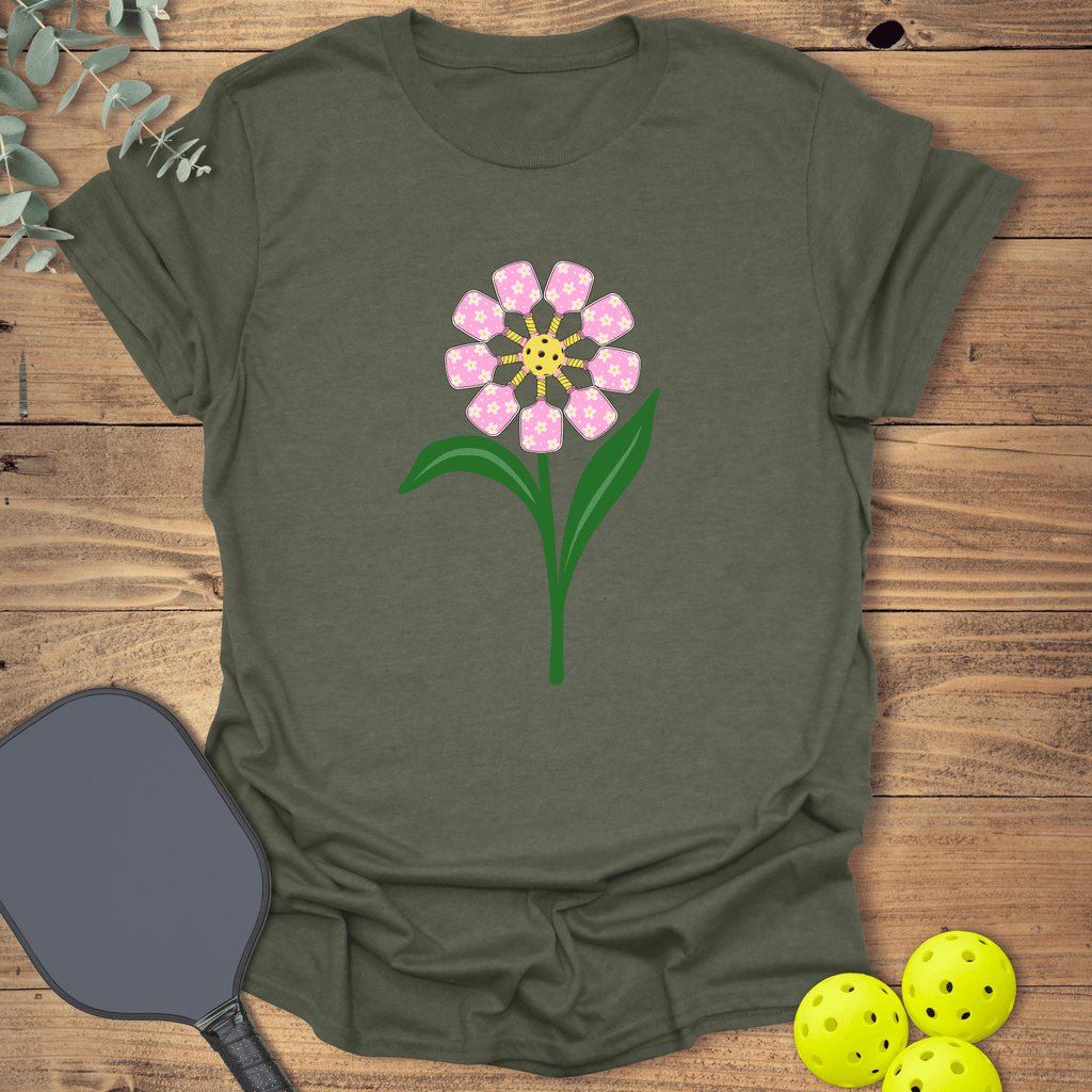Paddle Flower Pickleball T-Shirt - Graphic Tee - Gift for Pickleball Players - Unisex