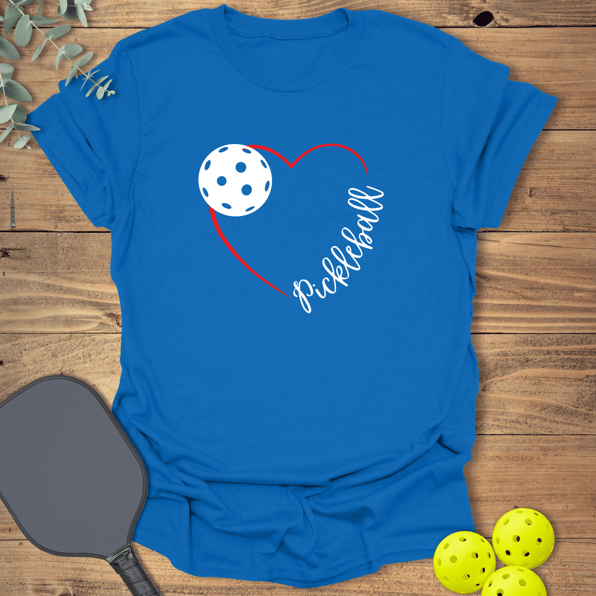 Red Heart Pickleball T-Shirt - Graphic Tee - Gift for Pickleball Players - Unisex